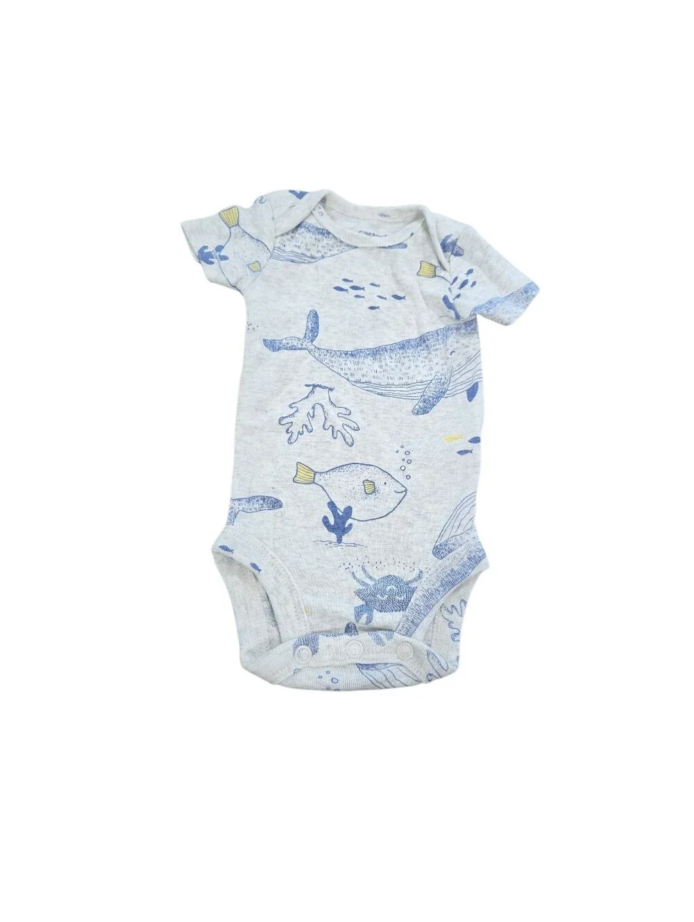 Carters Newborn Bodysuit Bundle - 5 Tops Blue & Yellow